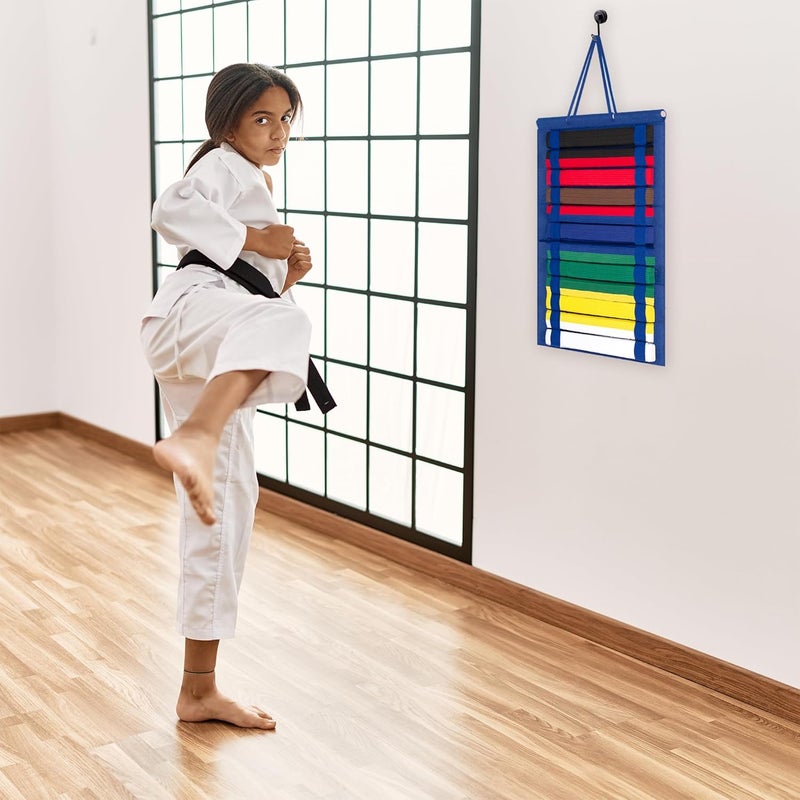 JOYMOMO Karate Belt Display Rack Holds 12 Karate Belts, Hanging Martial Arts Belt Display for Martial Arts Learners(No Accessories Included) - Image 5
